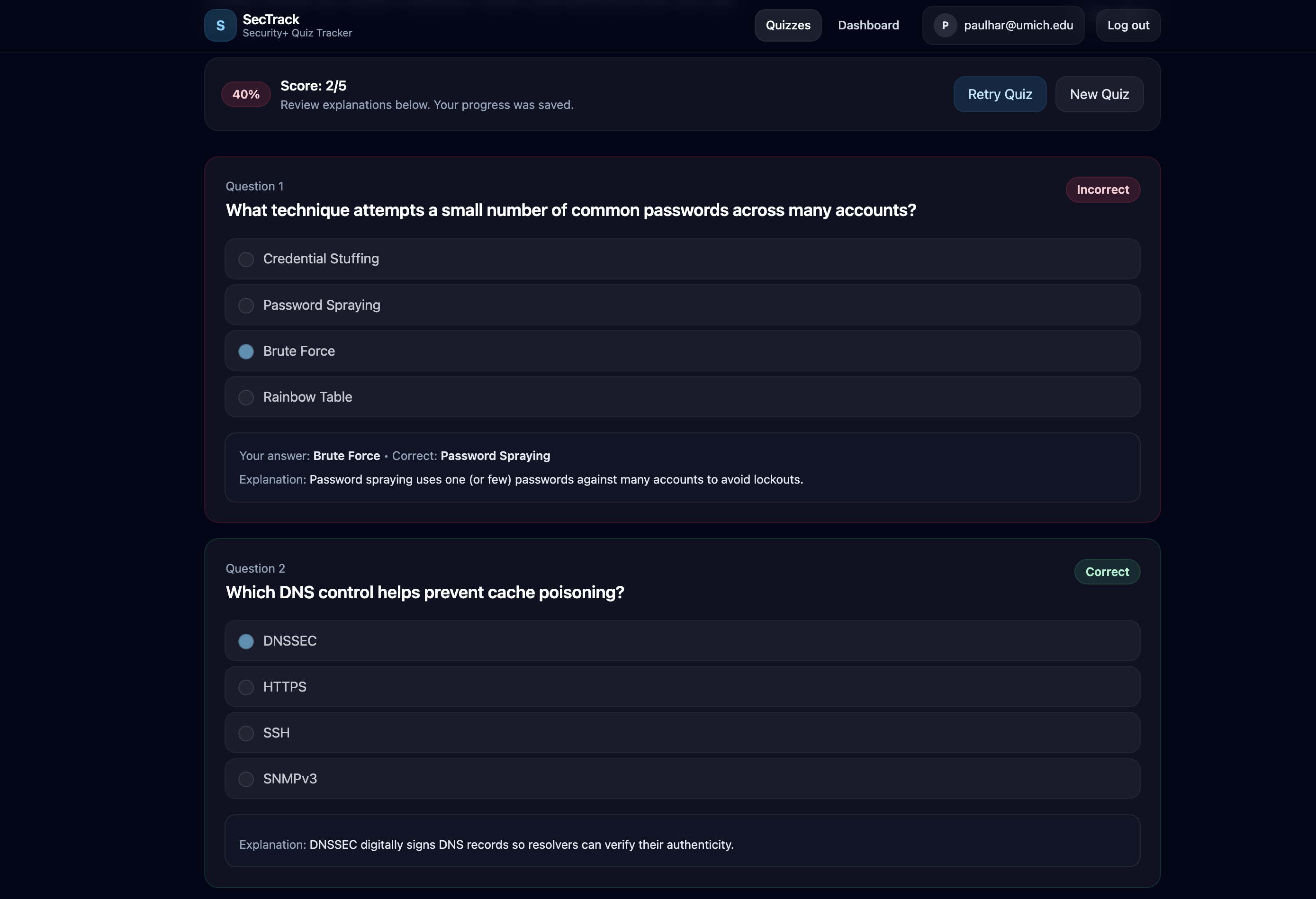PassSec dashboard screenshot